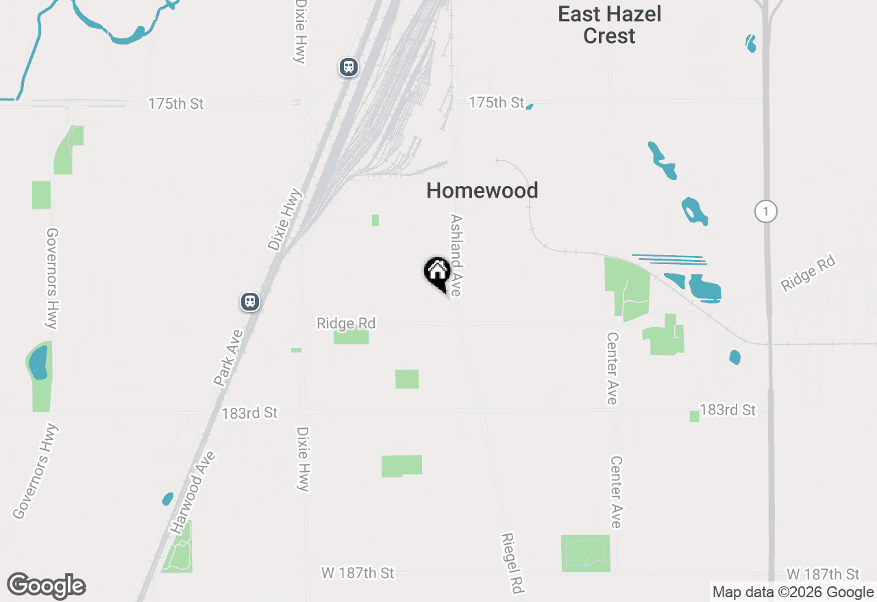 Map of 1635 Linden Road, Homewood, IL 60430