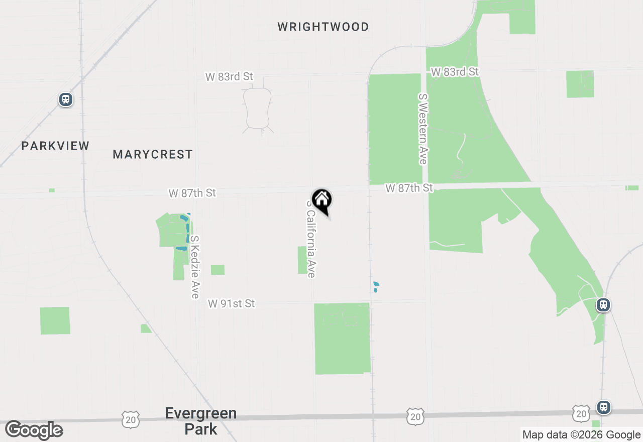 Map of 8804 S Fairfield Avenue, Evergreen Park, IL 60805