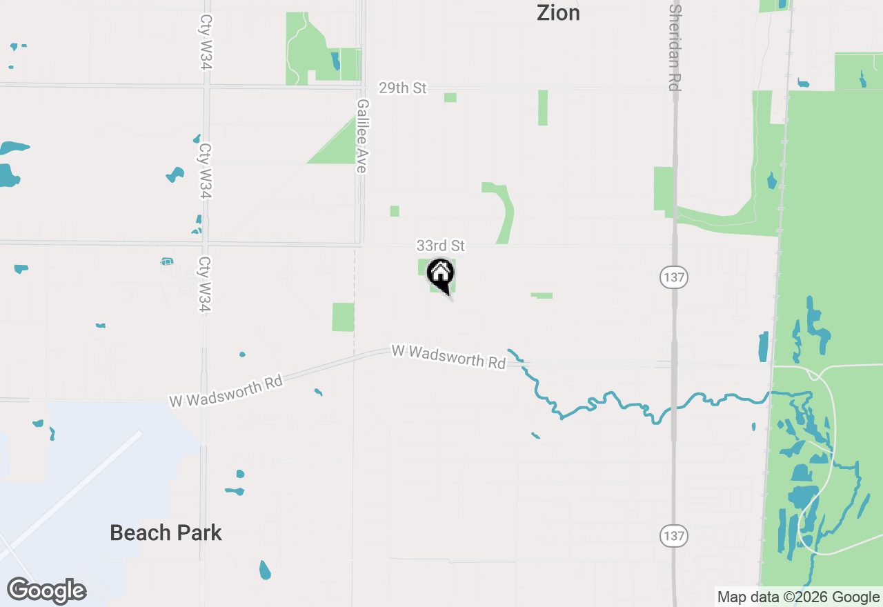 Map of 2007 34th Street, Zion, IL 60099