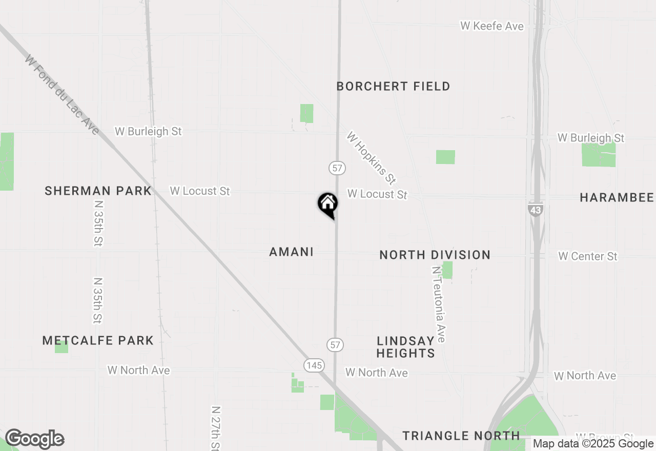 Map of 2021 W Hadley St, Milwaukee, WI 53206