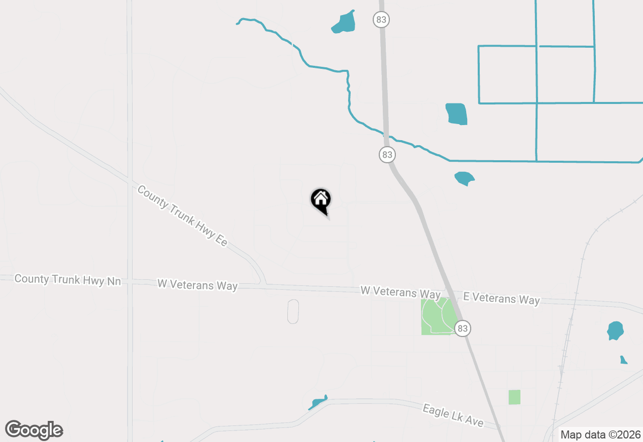 Map of 634 Westlawn Ave, Mukwonago, WI 53149
