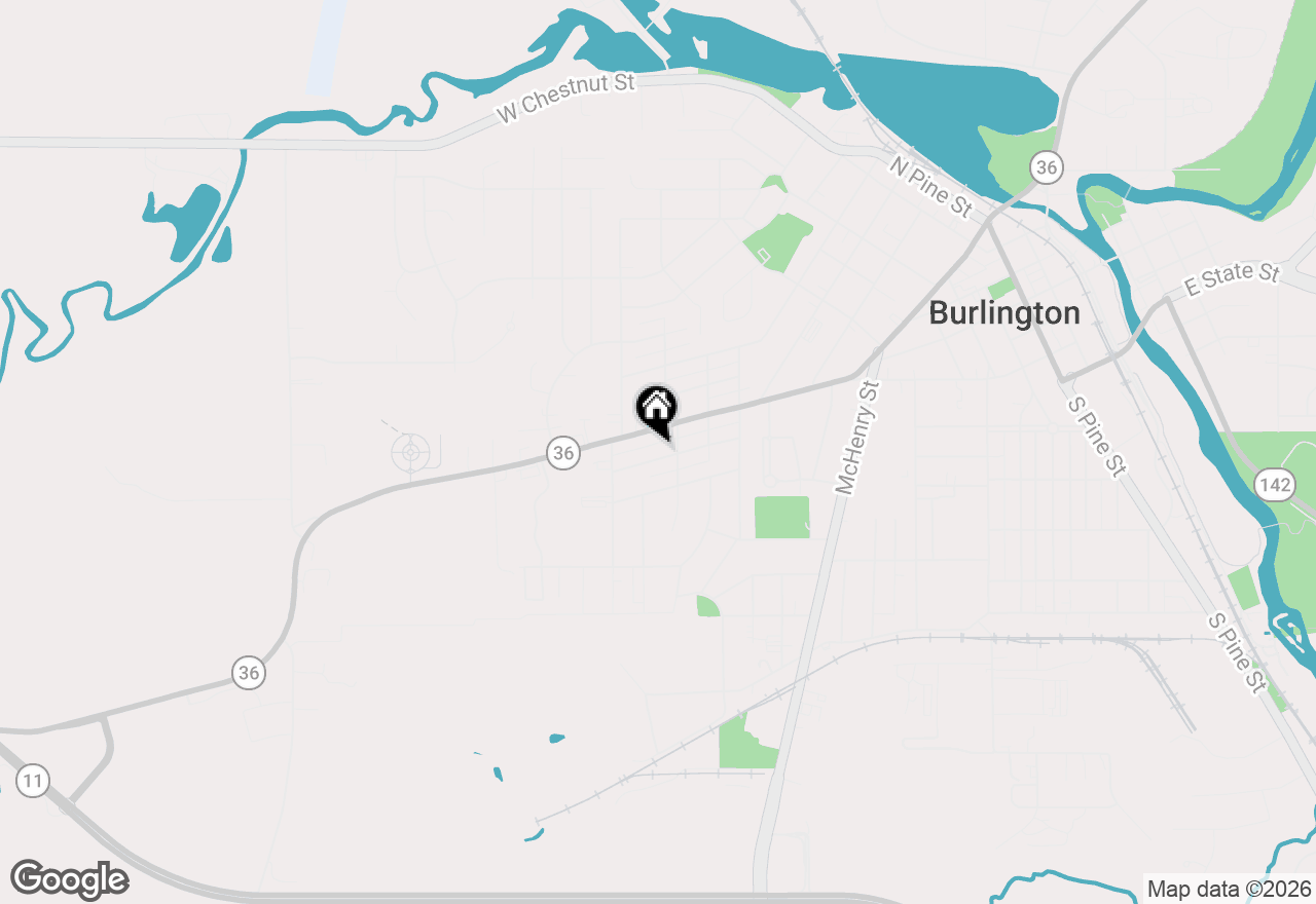 Map of 524 Orchard St, Burlington, WI 53105
