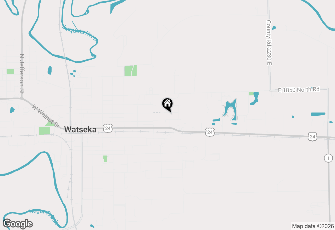 Map of 707 E Ash Street, Watseka, IL 60970