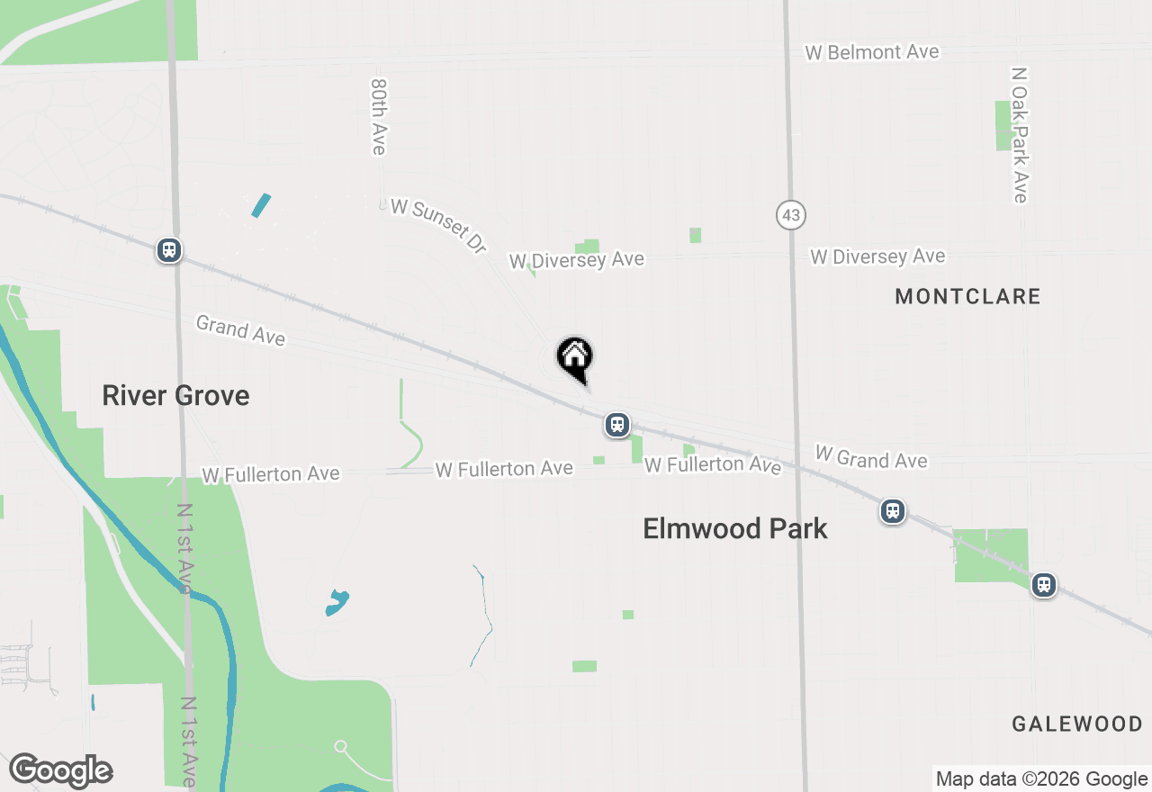 Map of 7610 W Grand Avenue #3B, Elmwood Park, IL 60707