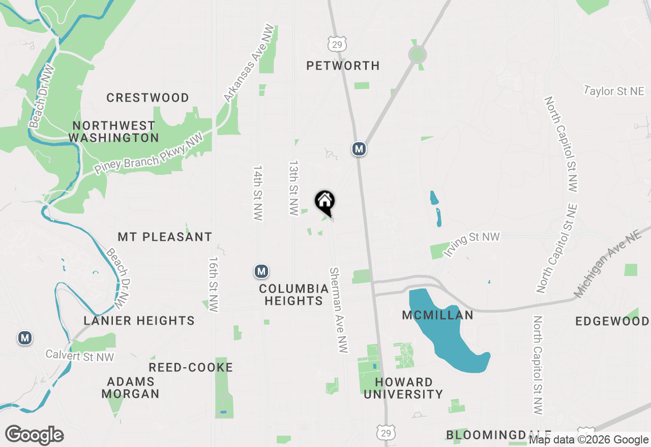 Map of 1000 Park Road Nw, Washington, DC 20010