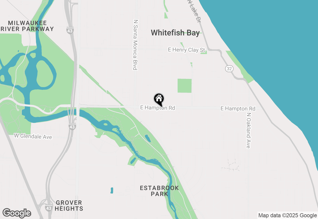Map of 615 E Hampton Rd, Whitefish Bay, WI 53217