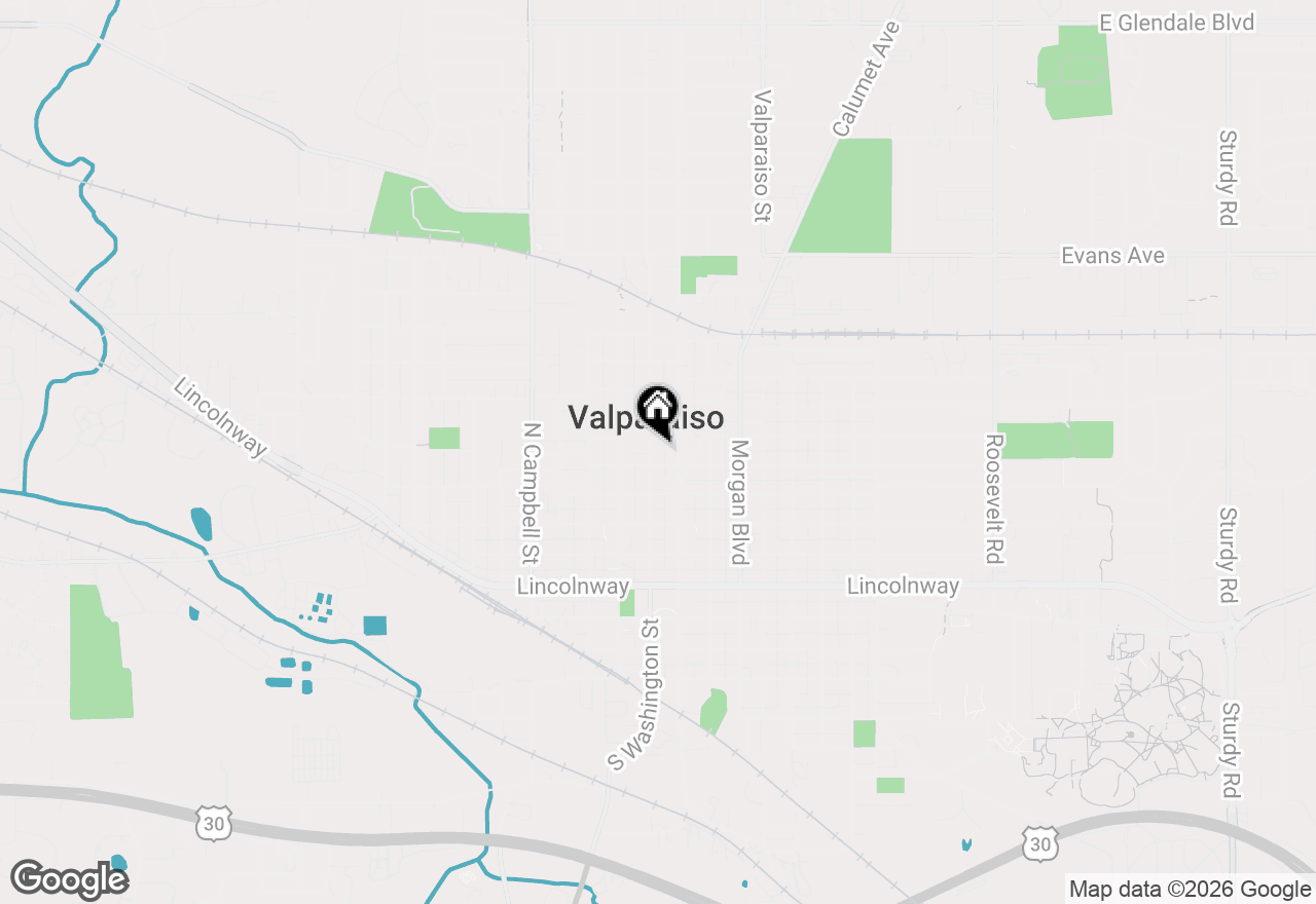 Map of 404 Washington Street, Valparaiso, IN 46383