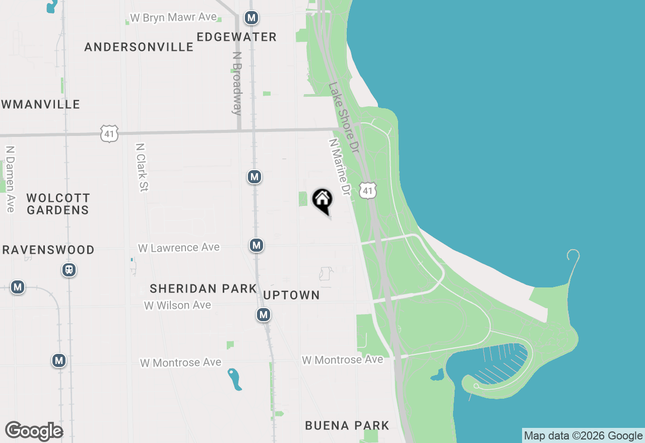 Map of 905 W Castlewood Terrace, Chicago, IL 60640