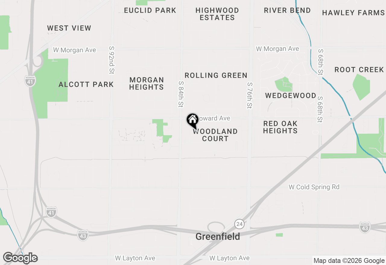 Map of 8222 W Norwich Ave, Greenfield, WI 53220