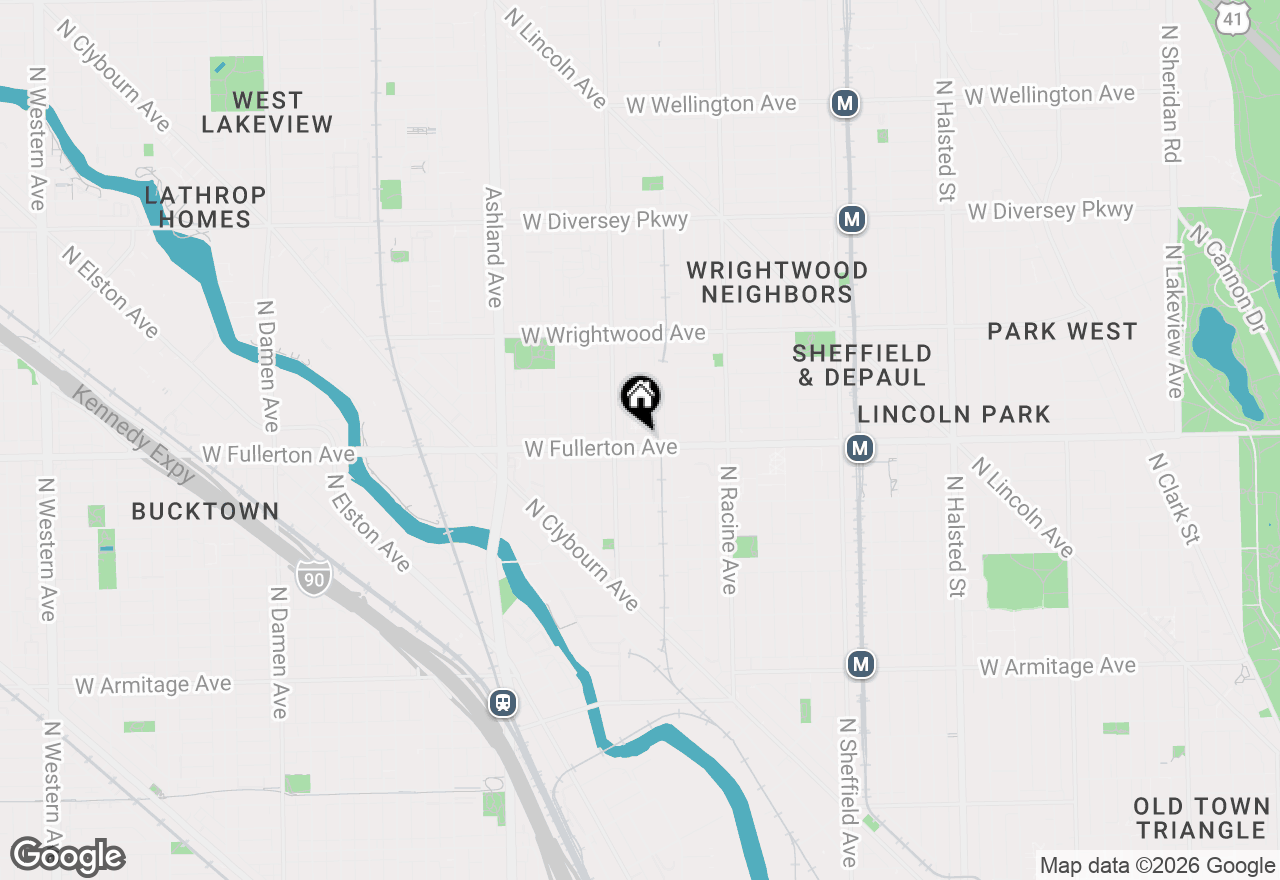 Map of 1350 W Fullerton Avenue #514, Chicago, IL 60614