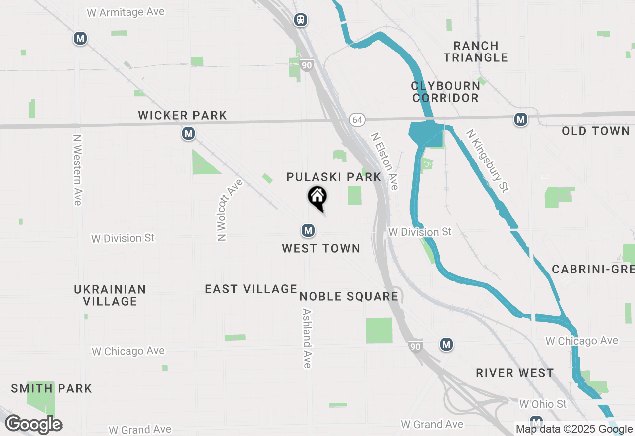 Map of 1232 N Bosworth Avenue #302, Chicago, IL 60642