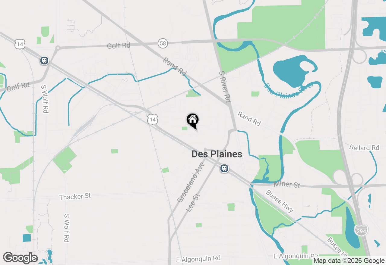 Map of 1327 Brown Street #404, Des Plaines, IL 60016