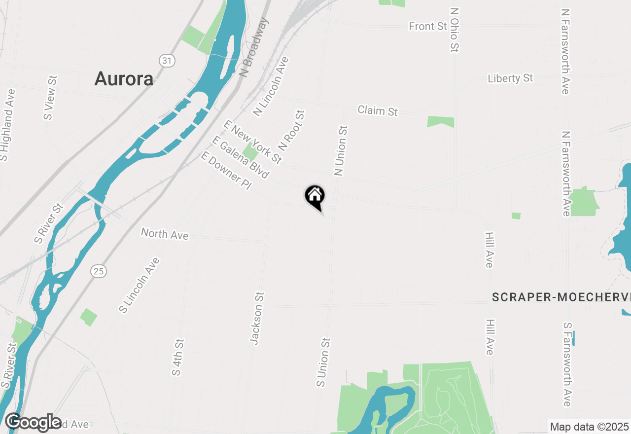 Map of 610 E Benton Street, Aurora, IL 60505