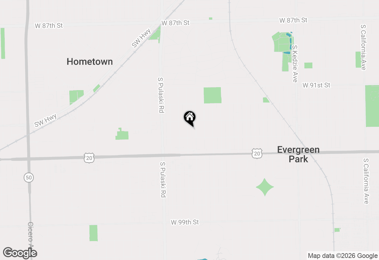 Map of 9327 S Avers Avenue, Evergreen Park, IL 60805