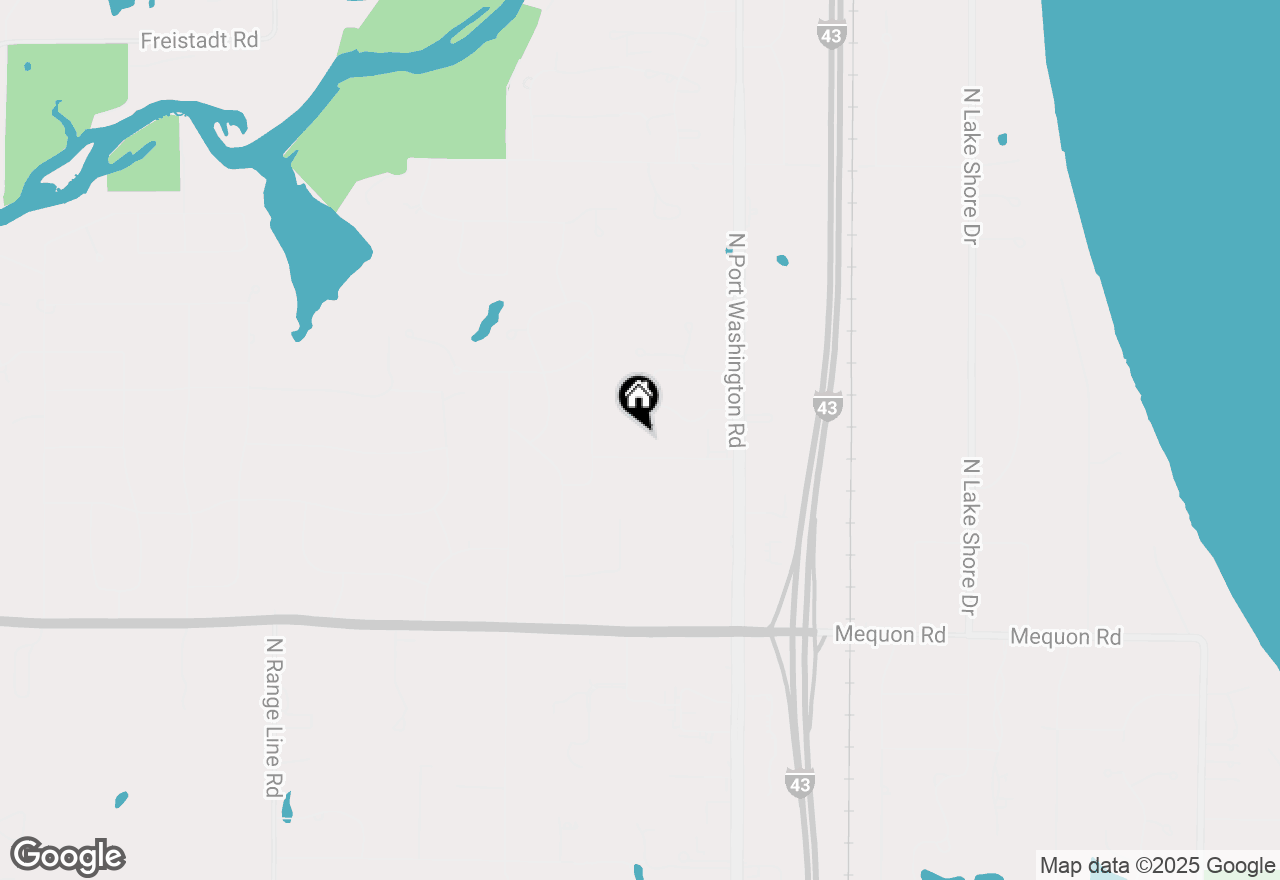 Map of 1528 W Homestead Trl, Mequon, WI 53092