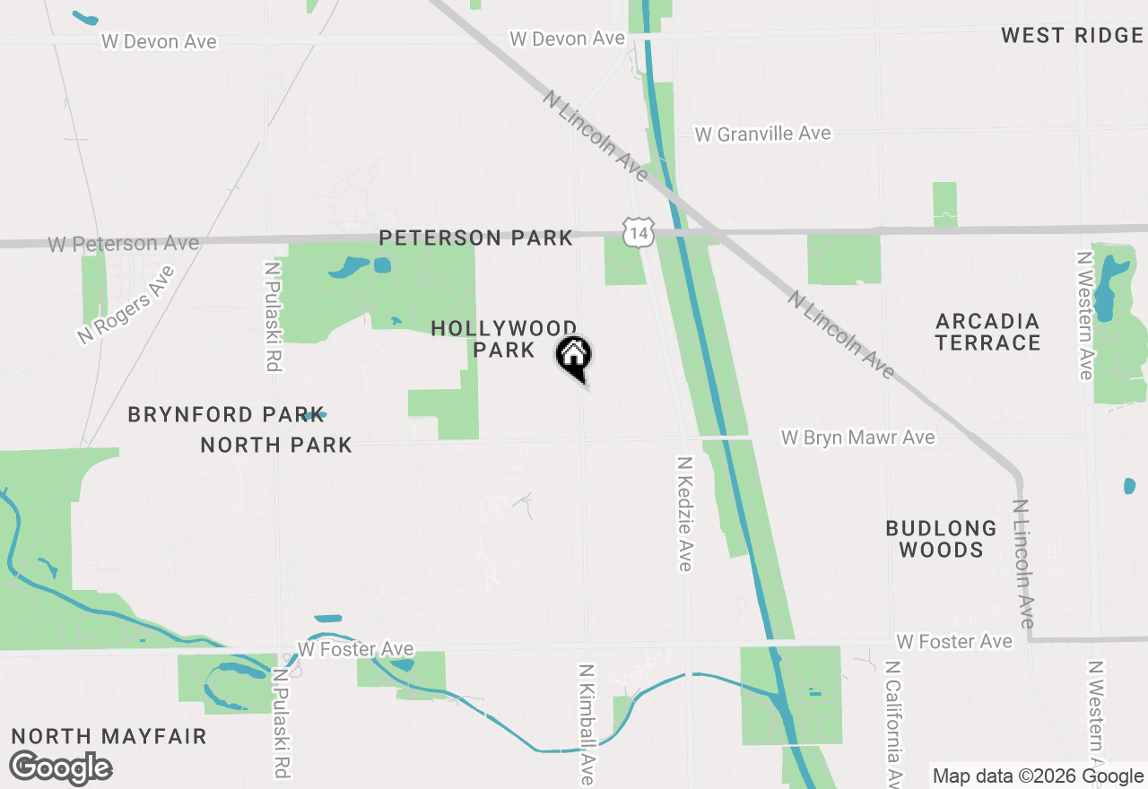Map of 3407 W Hollywood Avenue #2, Chicago, IL 60659