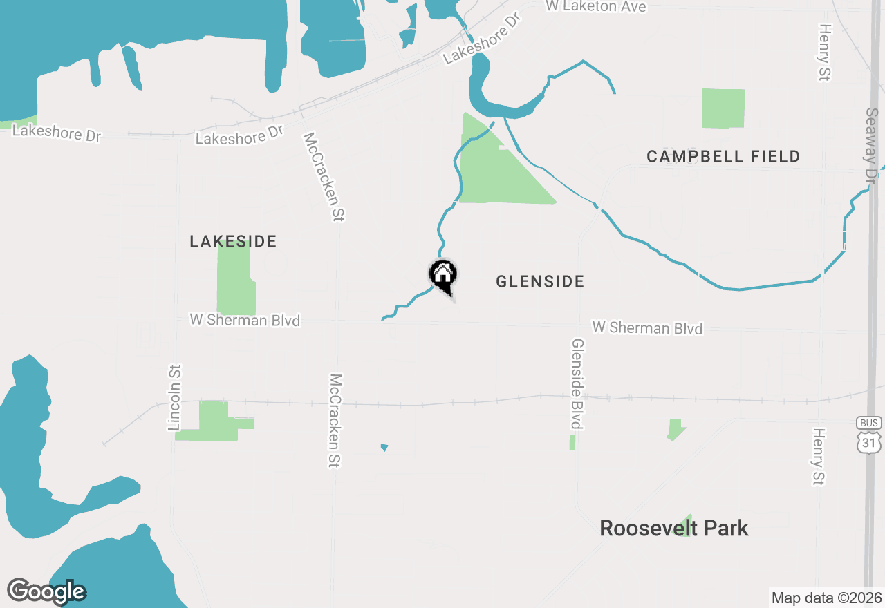 Map of 1736 Montague Avenue, Muskegon, MI 49441