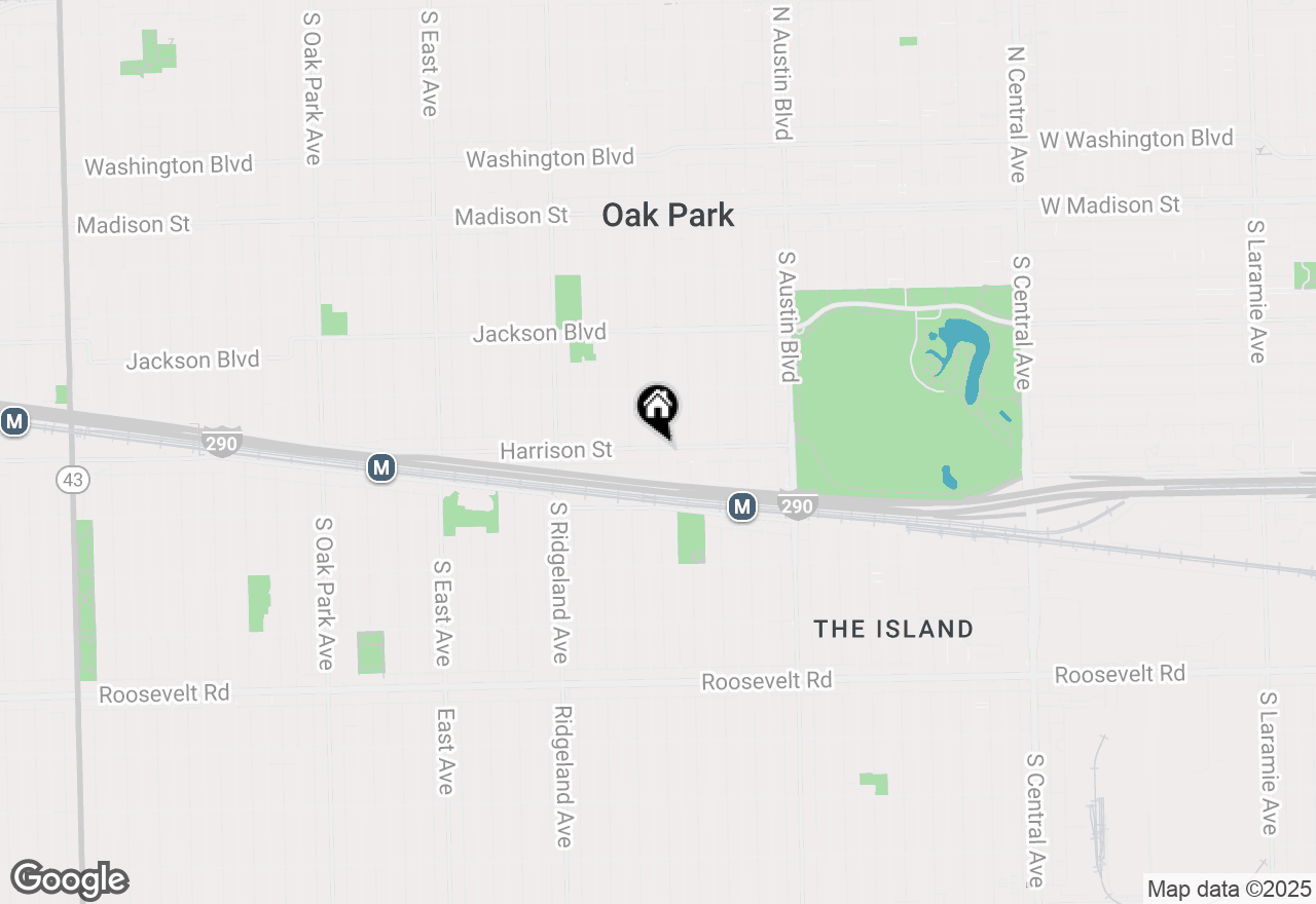 Map of 215 Harrison Street, Oak Park, IL 60302