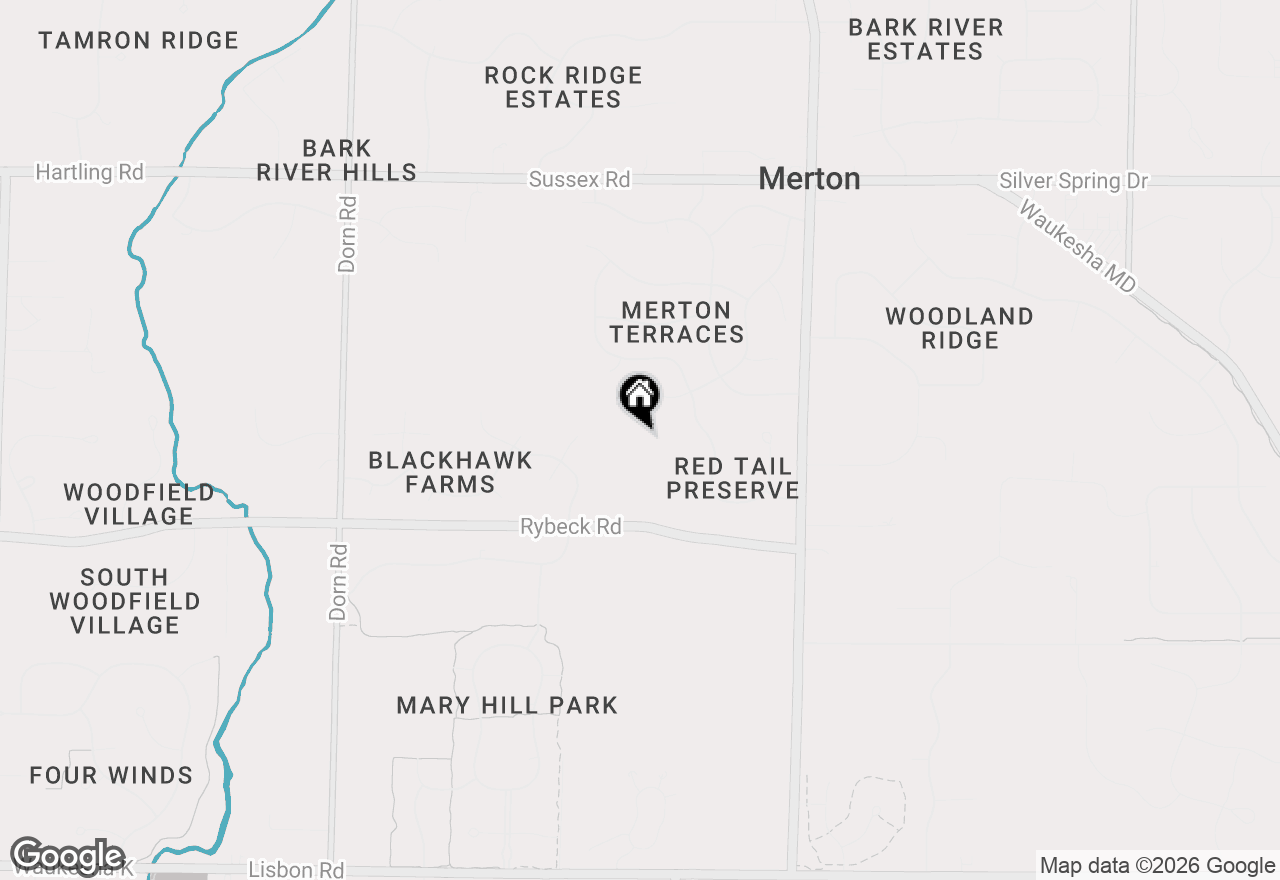 Map of N62W28522 Rybeck Rd, Hartland, WI 53029