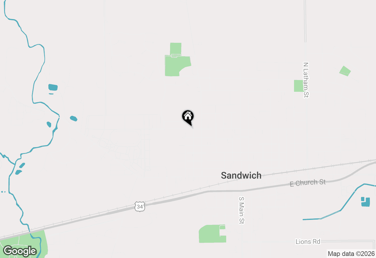 Map of 623 Lisbon Street, Sandwich, IL 60548