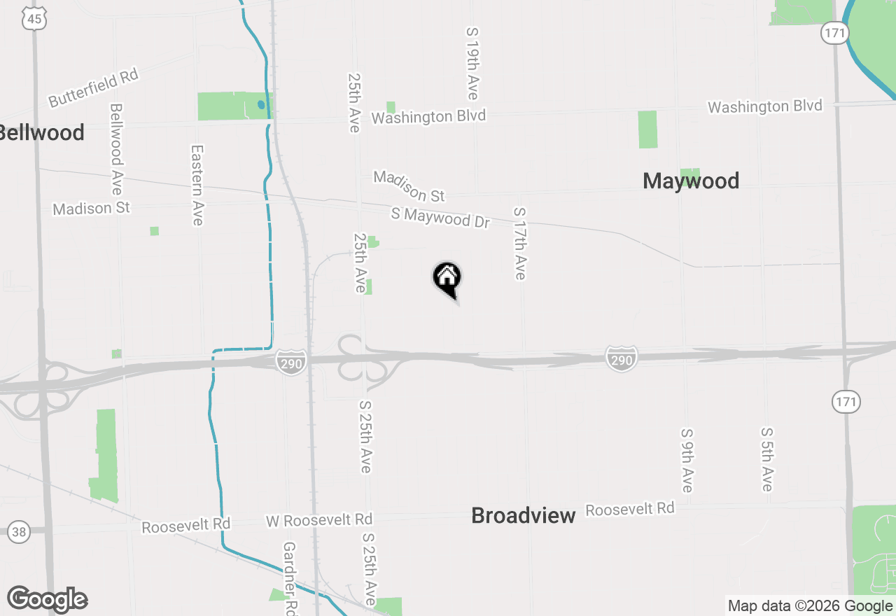 Map of 1433 S 21st Avenue, Maywood, IL 60153