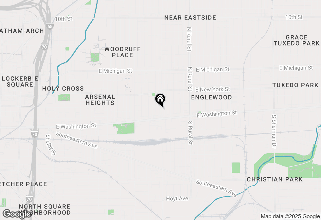 Map of 35 N Keystone Avenue, Indianapolis, IN 46201