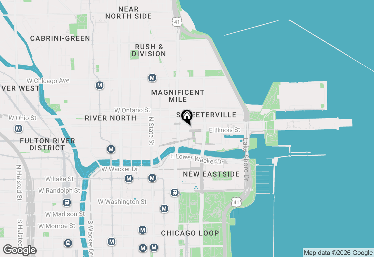 Map of 160 E Illinois Street #1603, Chicago, IL 60611