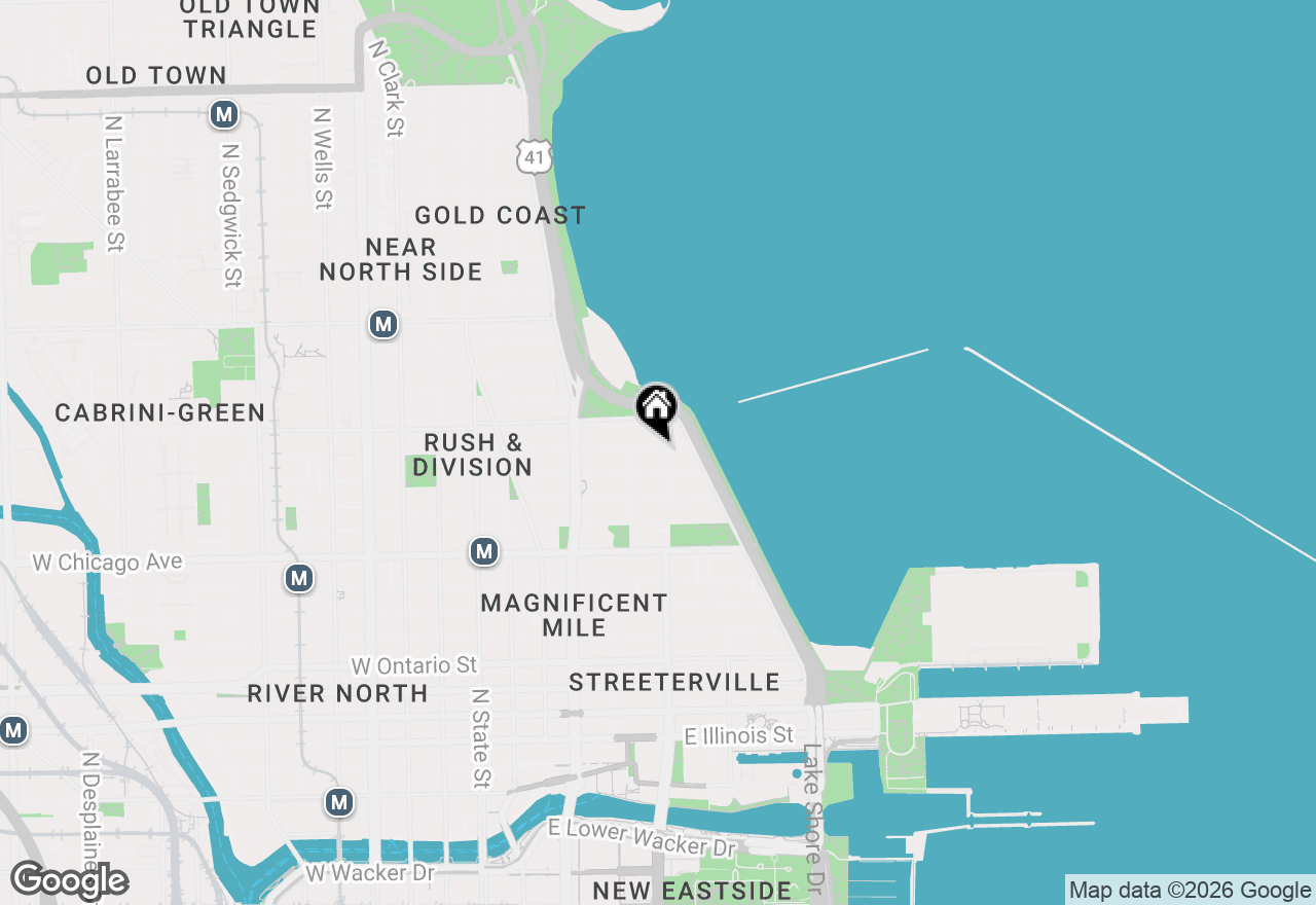 Map of 227 E Walton Place #7E, Chicago, IL 60611