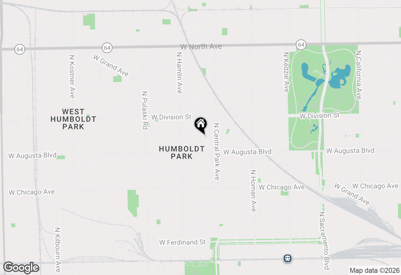 Map of 1053 N Lawndale Avenue, Chicago, IL 60651