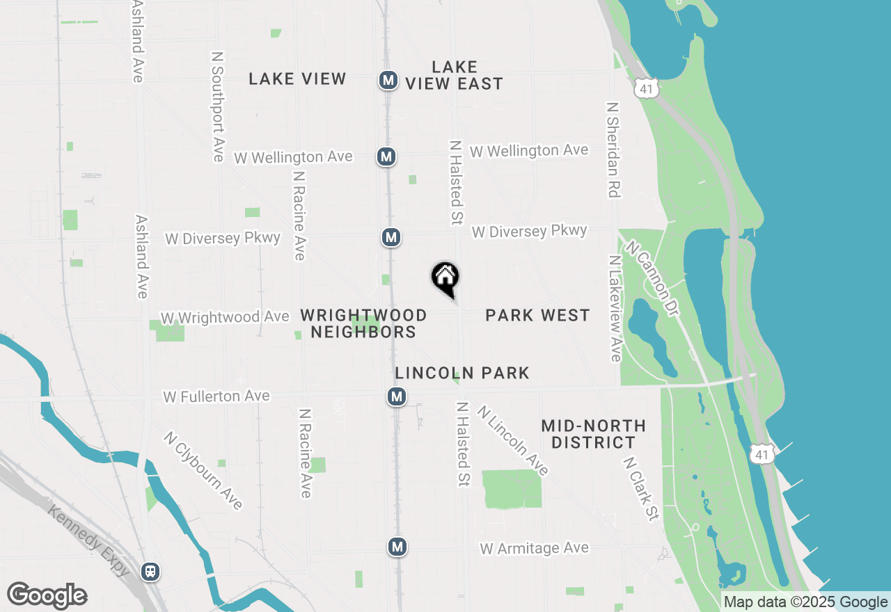 Map of 820 W Wrightwood Avenue #1, Chicago, IL 60614