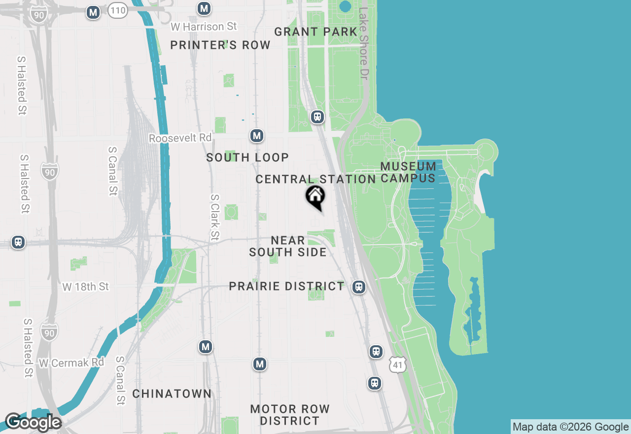 Map of 1512 S Prairie Avenue #K, Chicago, IL 60605