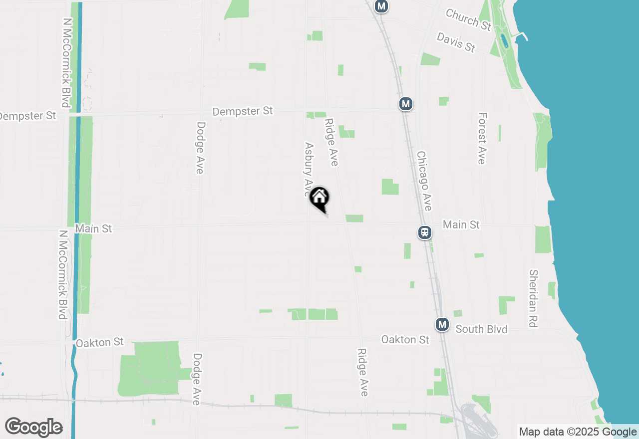 Map of 1211 Main Street, Evanston, IL 60202