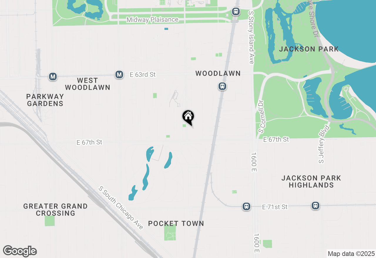 Map of 6615 S Woodlawn Avenue #3N, Chicago, IL 60637
