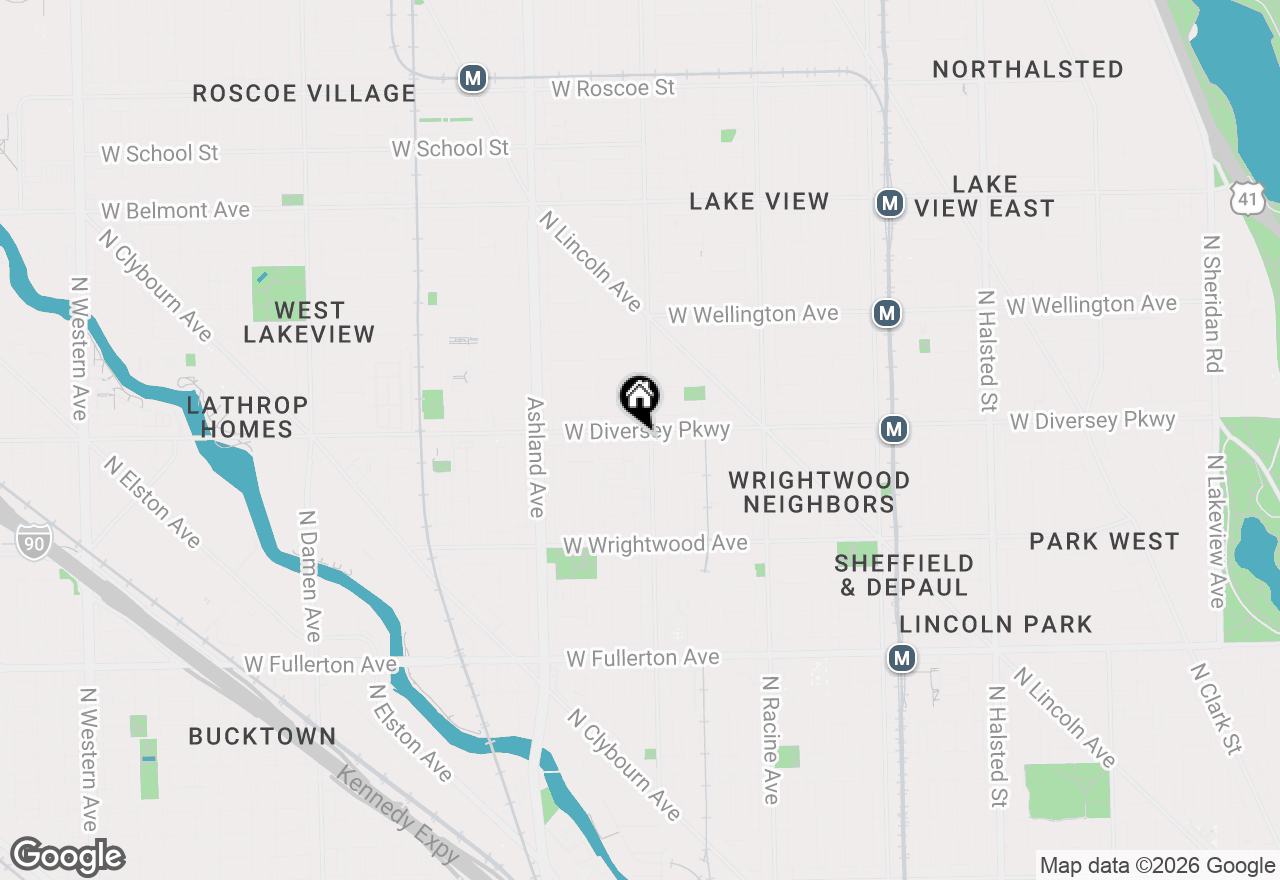 Map of 1409 W Diversey Parkway #108, Chicago, IL 60614