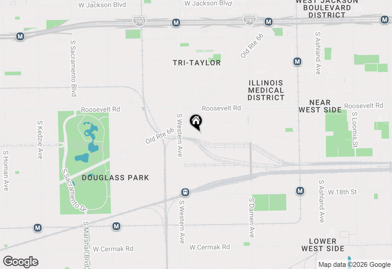 Map of 1330 S Oakley Avenue, Chicago, IL 60608