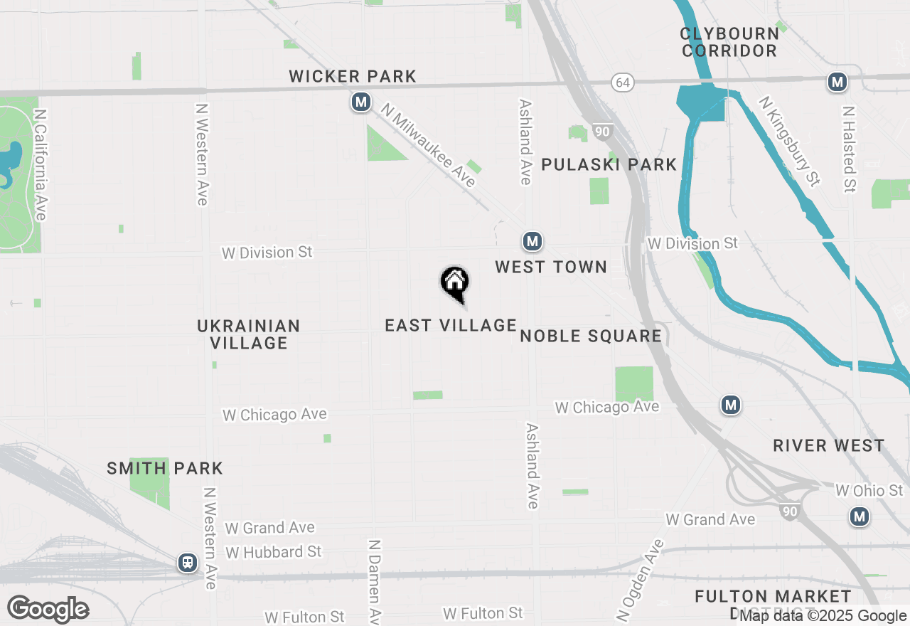 Map of 1025 N Wood Street #1F, Chicago, IL 60622