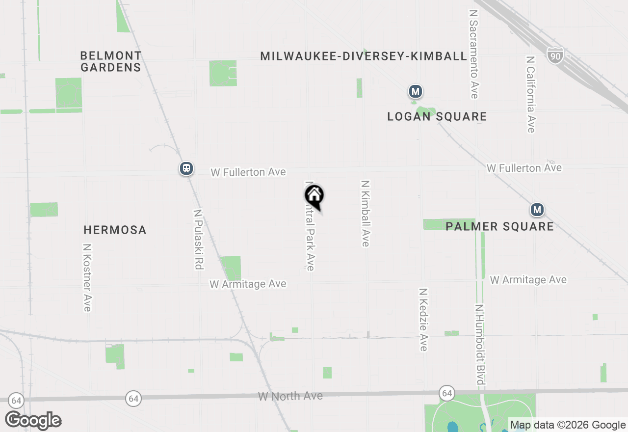 Map of 3573 W Lyndale Street #1, Chicago, IL 60647