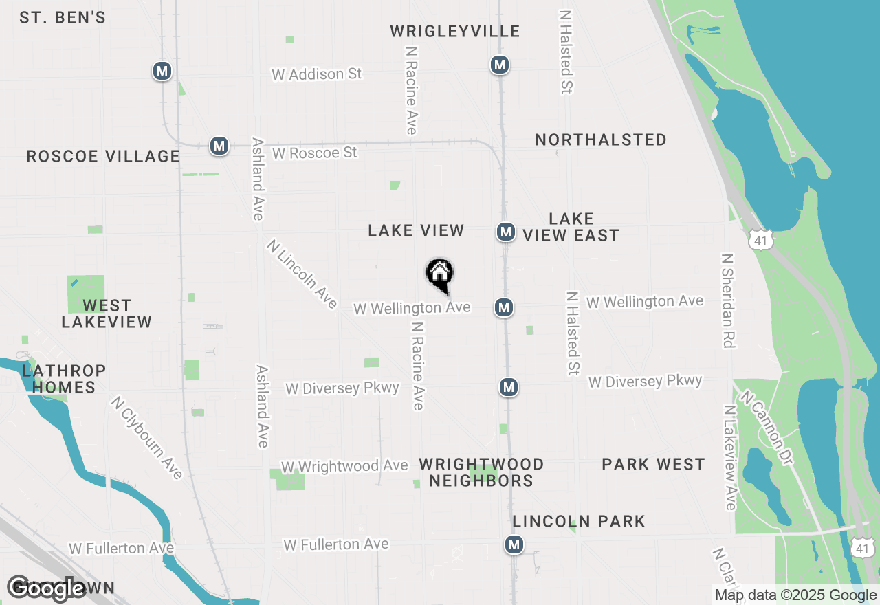 Map of 1122 W Wellington Avenue #105, Chicago, IL 60657