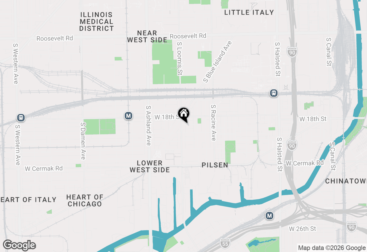 Map of 1835 S Loomis Street #LOFT, Chicago, IL 60608