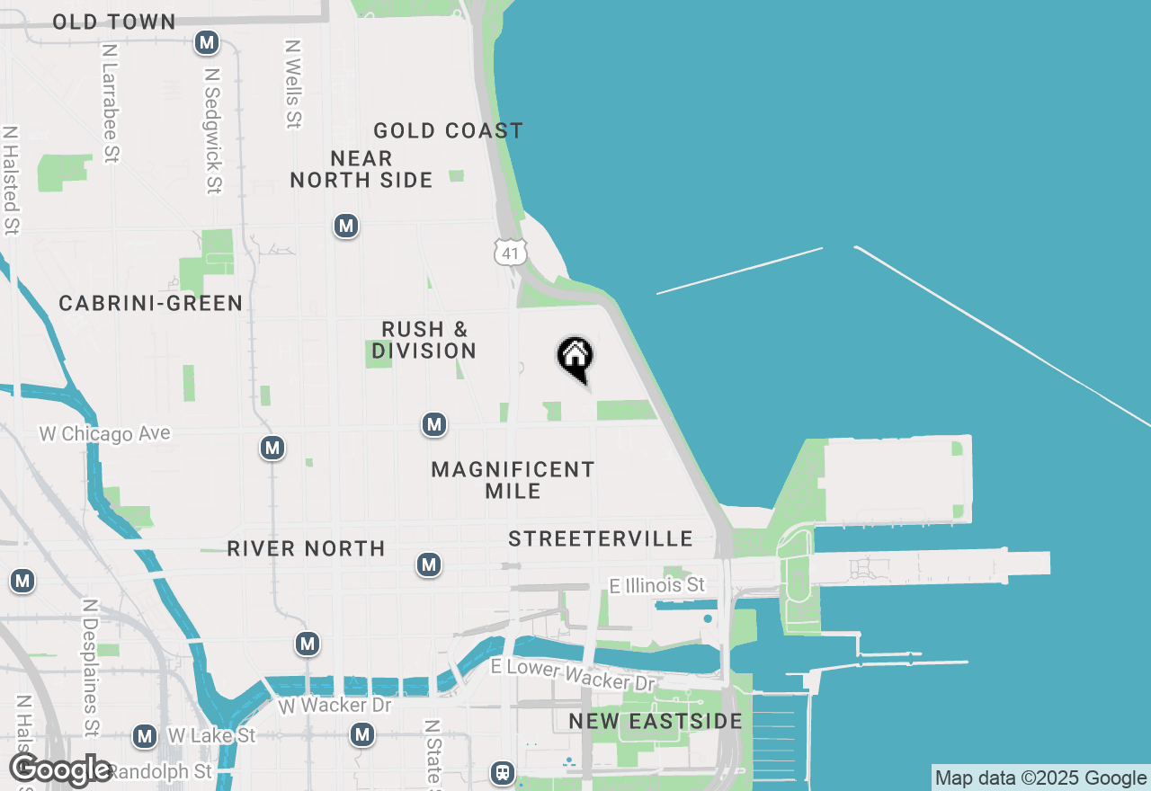 Map of 210 E Pearson Street #1D, Chicago, IL 60611