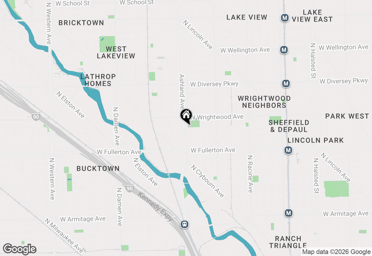 Map of 2521 N Ashland Avenue #2S, Chicago, IL 60614