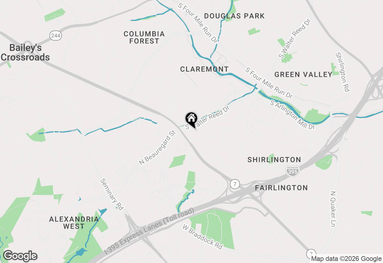 Map of 2707 S Walter Reed Drive #B, Arlington, VA 22206