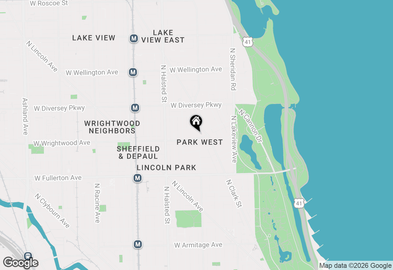 Map of 640 W Wrightwood Avenue #309, Chicago, IL 60614