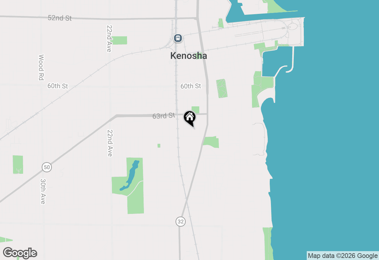 Map of 6404 11th Ave, Kenosha, WI 53143