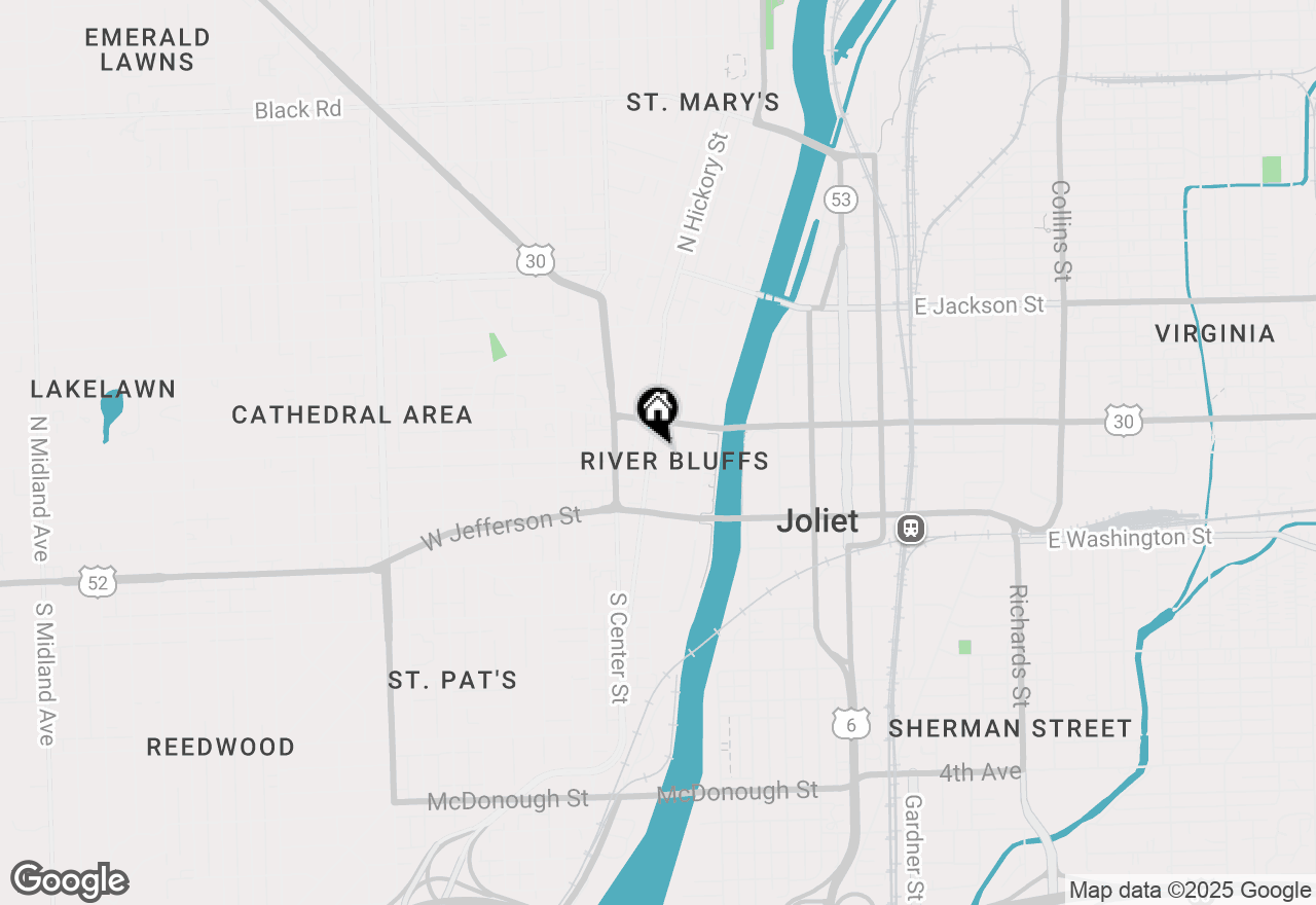 Map of 214-216 N Hickory Street, Joliet, IL 60435