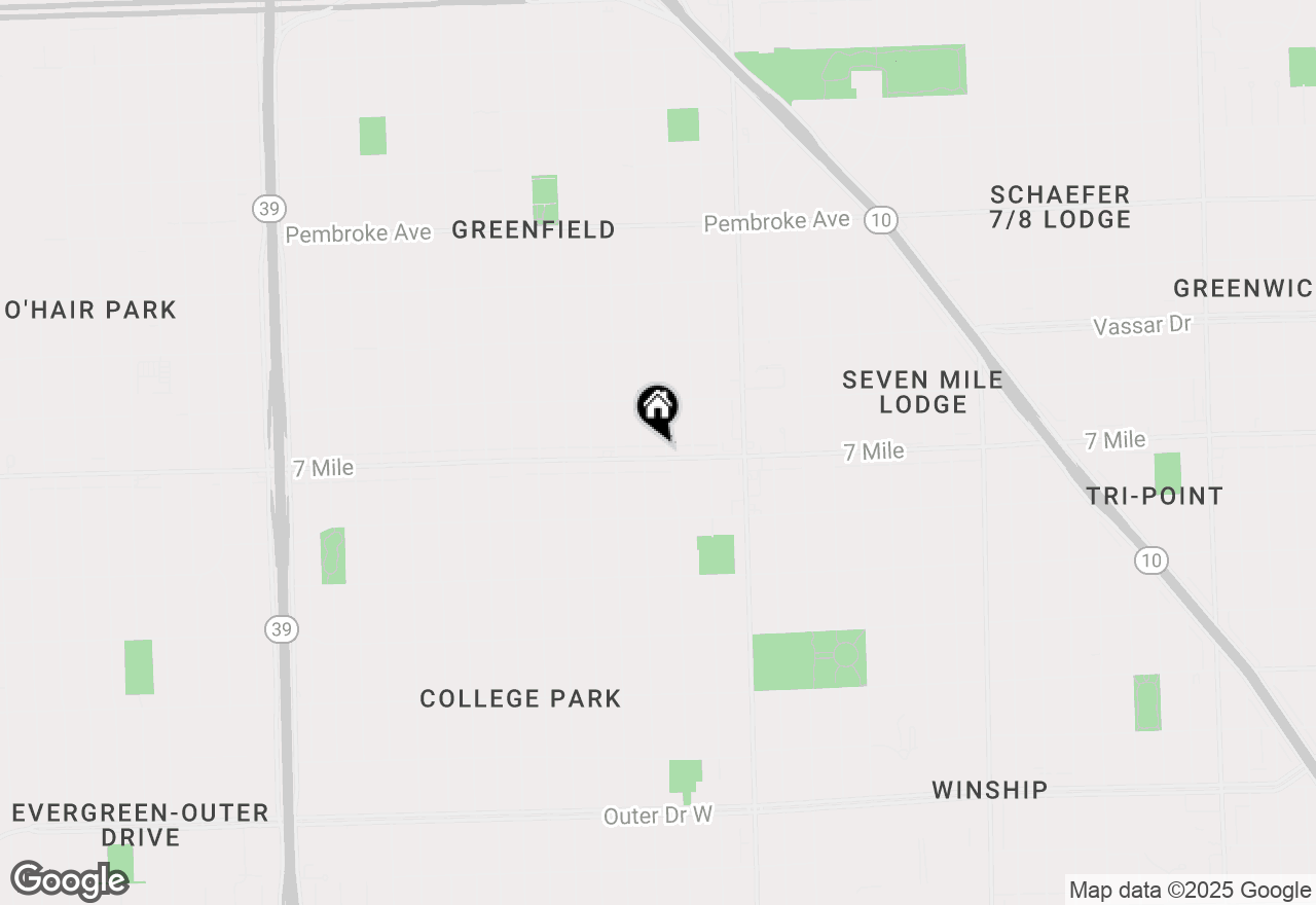 Map of 15834 W 7 Mile Road, Detroit, MI 48235