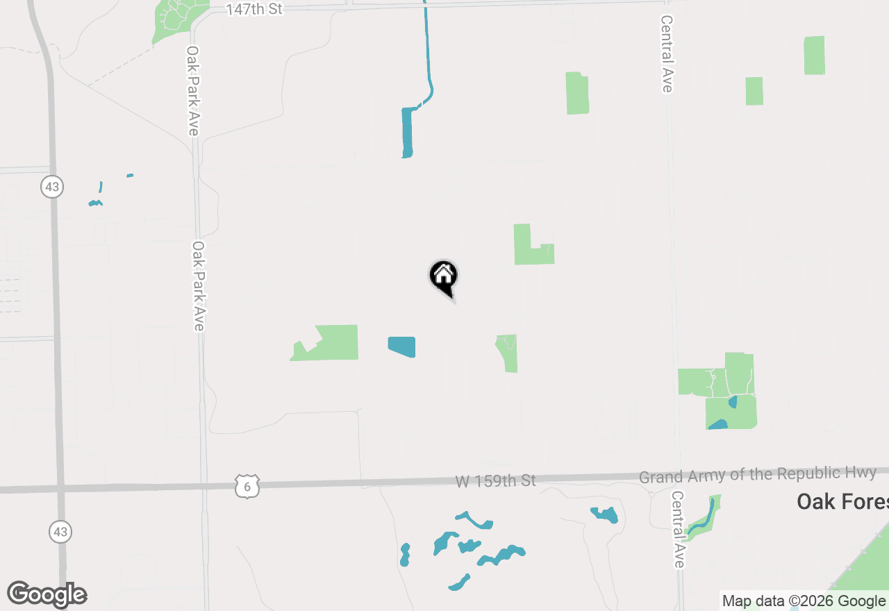 Map of 6141 Rob Roy Drive, Oak Forest, IL 60452