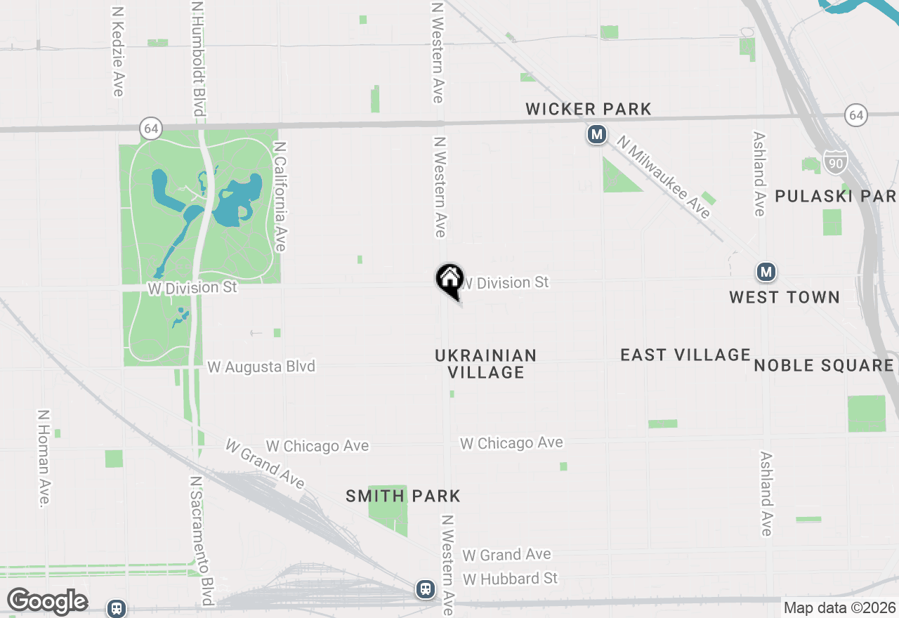 Map of 1121 N Western Avenue #4N, Chicago, IL 60622