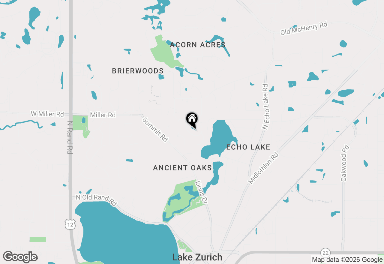 Map of 855 Interlaken Drive, Lake Zurich, IL 60047