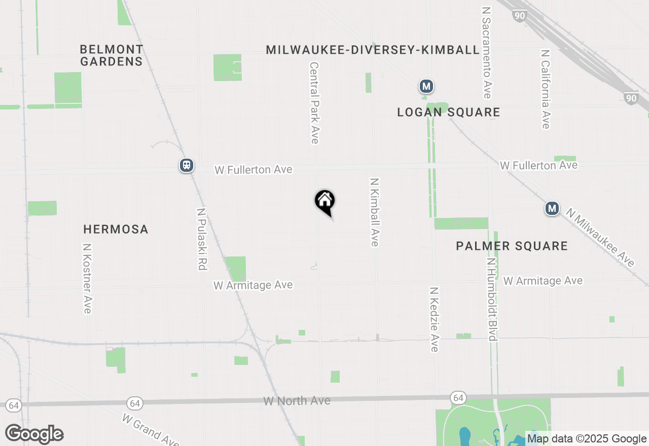 Map of 3566 W Palmer Street, Chicago, IL 60647